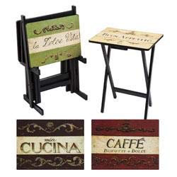 Cape Craftsman Cucina TV Trays with Stand, Set of 4