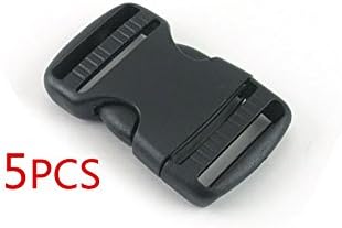 shouldbuy Black Plastic Side Quick Release Buckle Clip Cord Strap Backpack Bag Replacement (5 PCS)