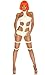 Womens Futuristic Element Strappy Stretchy Costume Bodysuit with Cutouts