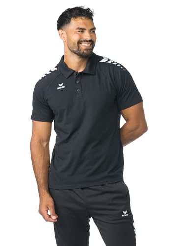 Erima Unisex Erwachsene CMPT 3 Wings Poloshirt (2112552), schwarz/weiß, S