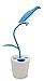ZHOPPY LED Desk Lamp for Kids, 3-Level Dimmer Touch Sensitive Control, Flexible Gooseneck, Portable Rechargeable Book Light, Bird Pencil Holder, Blue