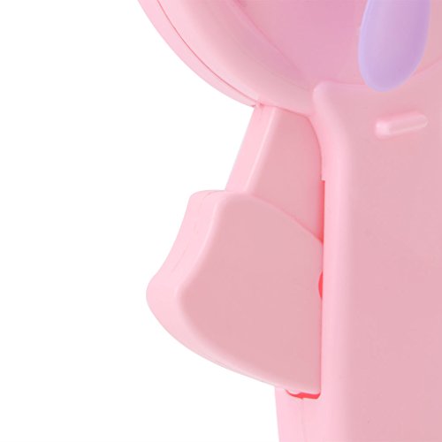 NNDA CO Portable Kids Toys Mini Manual Hand Fan Handheld No Battery Operated for Cooling - For Sports, Hiking, Camping, Airplanes,Plastic,1 pc (pink) - Thumbnail 3