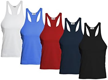 Raftaar 5 Pack Mens Gym Stringer Muscle Vest Tank Top Sports Top Bodybuilding Racerback