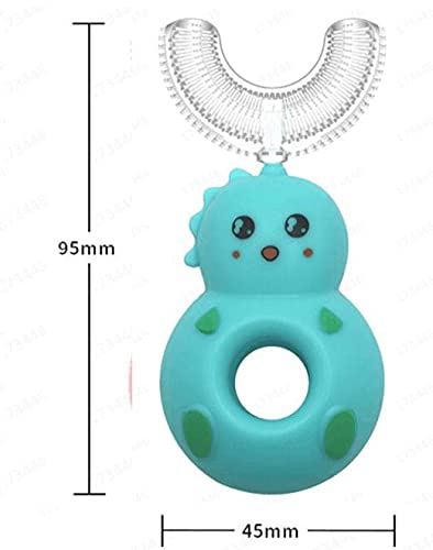 Brosse à dents en forme de U pour enfants, Brosse à dents pour enfants douce et confortable - Poils en silicone - Massage des gencives - Nettoyage en Profondeur à 360° - Protéger les dents des enfants
