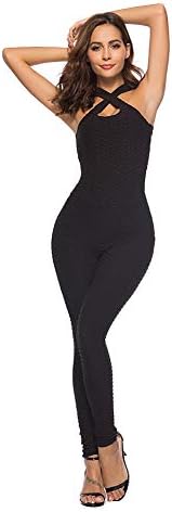 huangThroStore Women Yoga Jumpsuit Butt Push Up Leggings Summer Backless Stretch Slimming Sports Bodysuit