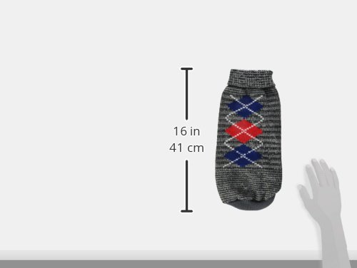 Petcessory Argyle Turtleneck Sweater, X-Large, Dark Gray