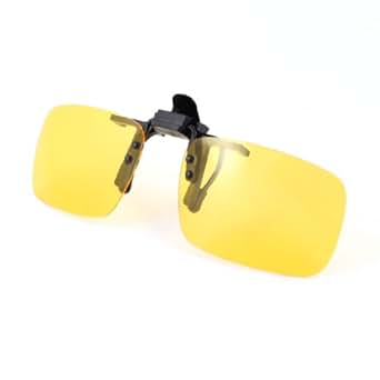 Clear Yellow Rectangle Lens Flip up Clip On Polarized