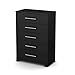 South Shore Primo 5-Drawer Chest-Pure Black