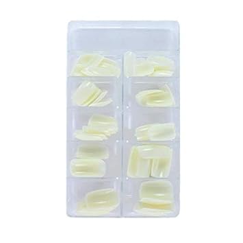 Fashion Craft White Acrylic Nail Extensions Without Glue -100 Pieces