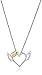 Sterling Silver and 14k Yellow Gold Diamond Winged Halo Heart Pendant Necklace, 18