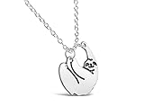 Rosa Vila Tiny Sloth Necklace, Friendship Sloths Necklace, Sloth Jewelry for Women and Girls, Sloths Gifts for Sloth Lovers and Animal Lovers, Sloth Gifts for Women (Silver Tone)