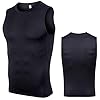 QKFON Heren Compressie Tops Gym T Shirts Sneldrogend Fitness Vest Mouwloos Sport Compressie Tank Spier Bodybuilding…