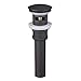 Shile Matte Black Push and Seal Pop Up Drain Stopper with Overflow for Bathroom Faucet Vanity Sink
