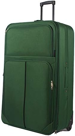 32" Extra Large Wheeled Lightweight Suitcases Luggage Travel Bag Expandable Durable Check in Hold Luggage Built-in 3 Digit Combination (32" X Large Green)