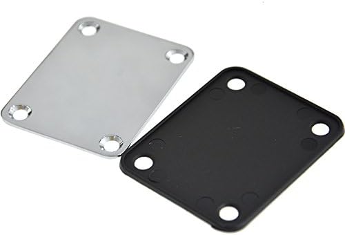 Chrome Neck Plate for Electric Guitar with One Plastic Mat Four Mounting Screws, Silver - Image 3