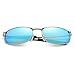 AEVOGUE Polarized Sunglasses For Men Rectangle Metal Frame Retro Sun Glasses AE0395 (Silver&Blue, 59)