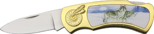 SZCO Supplies Wolf and Moon Tin Gift Box Knife