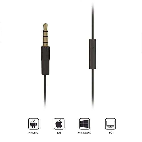Earphones, In-Ear Earbuds Noise Isolation, Headphone,Earphones with Stereo Mic & Remote Control for Android and IPhone … (black)
