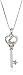 Amazon Collection Sterling Silver and Rose Gold Plated Diamond Accent Heart, Moon, and Star in Key Pendant Necklace, 18