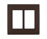 Leviton REWP2-WB Renu Two-Gang Screwless Snap-On Wallplate, Walnut Bark