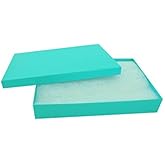 TheDisplayGuys - 25-Pack #53 Cotton Filled Cardboard Paper Jewelry Boxes Gift Case - Teal Green (5.4" x 3.9" x 1.0") - for Shipping or Storage
