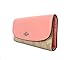 Coach F57319 Leather/PVC Signature Checkbook Wallet in Light Khaki/Blush