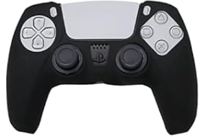 Goliton 2X Silicone Rubber Soft case Gel Skin Cover Compatible with Sony PlayStation 5 PS5 Controller (Black)