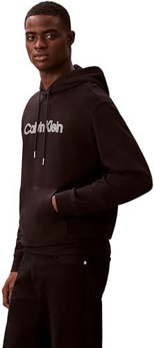 Uomo Felpa con Cappuccio Terry con Logo, Nero (Black), M