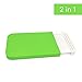 2 in 1 large plastic cutting board mat, non-slip cutting boards for kitchen with Strainer, Wash Tray, Colander, Dishwasher Safe, 16.1 Inch, Green. Camping cookware and camping accessories.