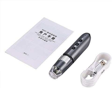 Erduo WIFI Electronic Microscope Portable Wireless Digital Magnifying Glass With Micro-USB Port For IOS Android 200X 500X - Silver Grey