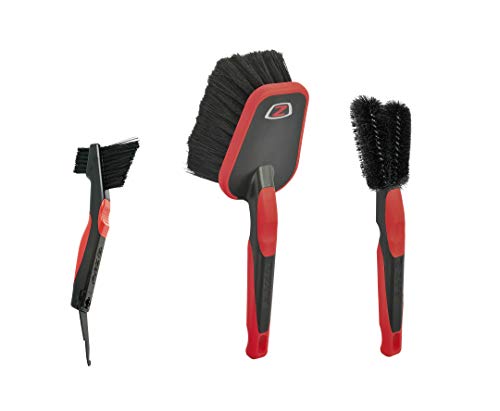 ZB Set Brosses de Nettoyage pour vélo Cyclisme Mixte Adulte, Noir/Rouge, Taille Unique