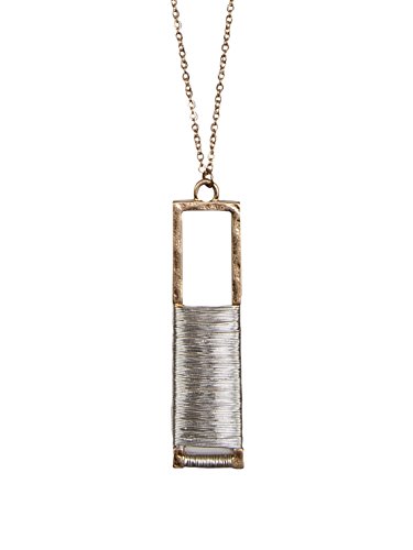 Hand made sleek rectangle wire wrapped in gold and silv…