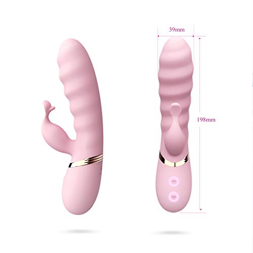 G Spot Rabbit Vibrator - Vagina Clitoris Stimulation Dildo Massager - Adult Sex Vibrating Massage Toy for Women and Couple - Pink