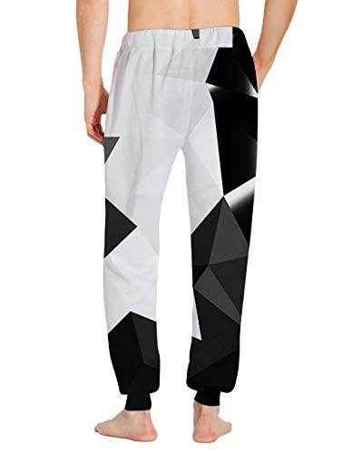 Belovecol Cool Printed Sweatpants for Teen Boys Geometric Graphic Active Jogger Pants Casual Trousers with Pockets S