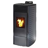 Nextstep Freestanding Fireplace Pellet Stove Heater in Black with Glass Door and LCD Display, Auto ignition,TUV Certificated with 30LB Hopper Capacity,30708 BTU