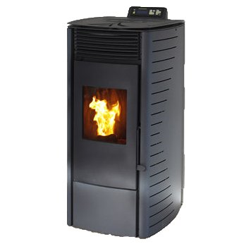 Nextstep Freestanding Fireplace Pellet Stove Heater in Black with Glass Door and LCD Display, Auto ignition,TUV Certificated with 30LB Hopper Capacity,30708 BTU