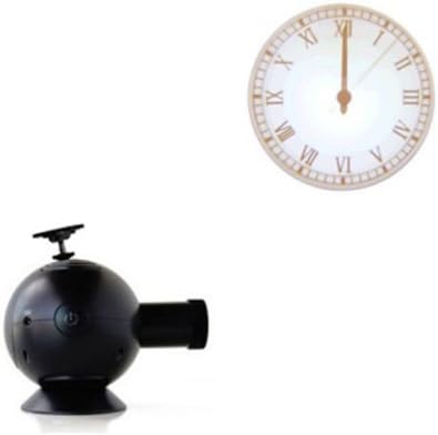 Circular projection modern wall clock Rome Arabia digital needle with backlight luminova mechanical plastic-Black Rome