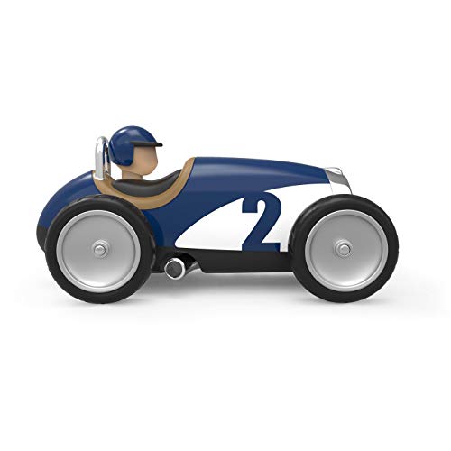Baghera | Mini Toys Cars | Racing Car Blue | Retro Ride On Car | Durable ABS Plastic | For Children 12 Months and Older | An ideal Babyshower or Birthday Gift