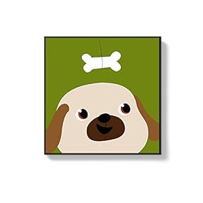 Framed Canvas Wall Art for Living Room, Bedroom Cute Cartoon Animals Canvas Prints for Home Decoration Ready to Hanging - 16x16 inches