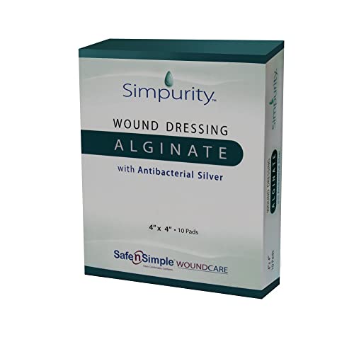 Silver Calcium Alginate Wound Dressing Simpurity 4"x 4" Individual