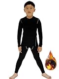 LANBAOSI Boys & Girls Fleece Lined Long John Thermal Shirts and Pant 2 PCS Set