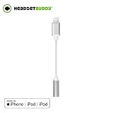 Headset Buddy [MFi-Certified] 3.5mm to Lightning Headphone Jack Audio Adapter for iPhone 8/ iPhone X/iPhone Xs/XS Max/XR/iPhone 11 and More (PH35-LTGM)