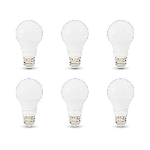 AmazonBasics 75W Equivalent, Soft White, Non-Dimmable, 10,000 Hour Lifetime, A19 LED Light Bulb | 6-Pack