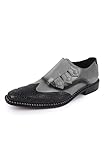 Liberty Handmade Leather Mens Classic Wing Tip 3 Button Monkstrap Dress Shoe