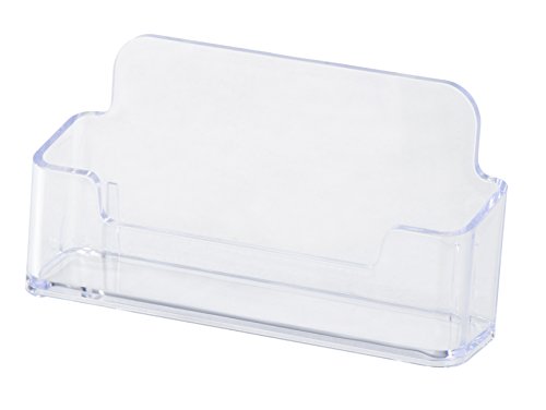 Business Card Holder for Desk - 8-Pack Clear Plastic Business Card Display Stands for Office Desktop, Counter, Single Compartment, 3.75 x 1.125 x 1.875 Inches