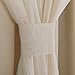 NICETOWN 2 Layers Mix & Match Elegance Biscotti Beige Crinkled Voile & Blackout Curtain Panels with Free Tie-Backs, Home Decor Window Drapes for Nursery (Pack of 2-Layer Draperies, W52 x L84)