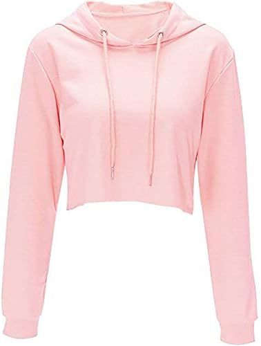 Hoodies for Women Workout Crop Top Hoodie Hooded Pullover Sweatshirt