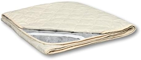 SHEEP WOOL Bed Mattress Topper/Protector with Bands, Natural Sheep Wool Filler, Quilted (Queen/King 79''x87'')