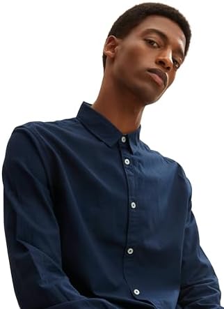 Herren Slim Fit Hemd mit Struktur 1023881, 10302 - Dark Blue, M