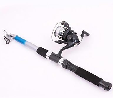 Fishing Rods TY 2.1m Portable Telescope Spinning Set 3 Ball Bearings 0.3mm/90m Line 5.2:1 Gear Ratio